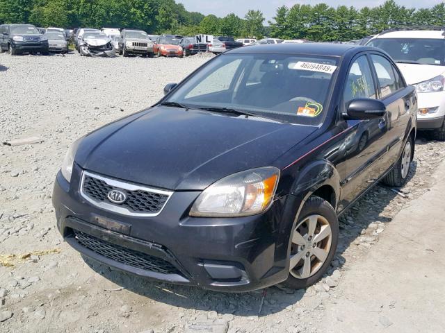 KNADH4A35A6699924 - 2010 KIA RIO LX BLACK photo 2