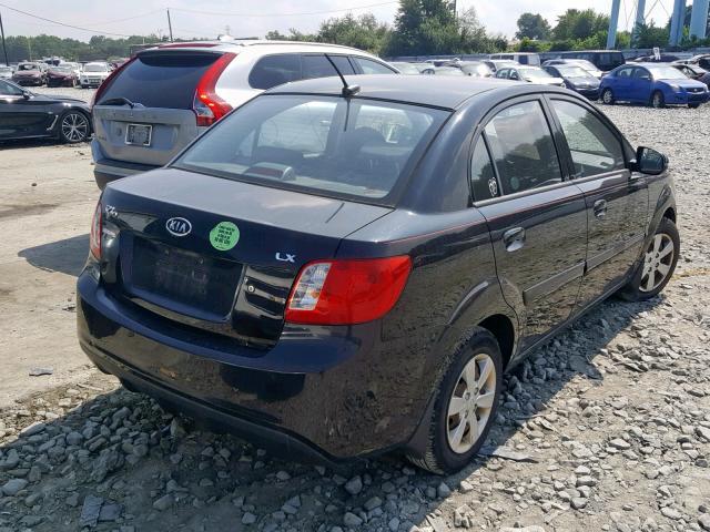 KNADH4A35A6699924 - 2010 KIA RIO LX BLACK photo 4