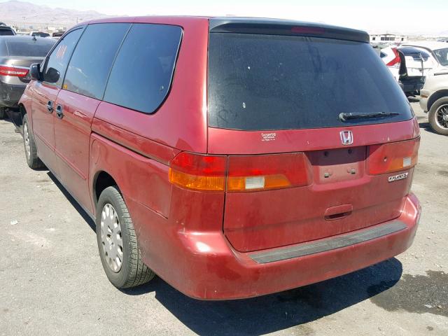 5FNRL18593B112239 - 2003 HONDA ODYSSEY LX RED photo 3