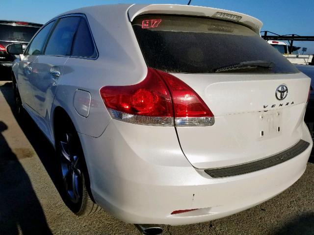 4T3ZK11A89U019113 - 2009 TOYOTA VENZA WHITE photo 3