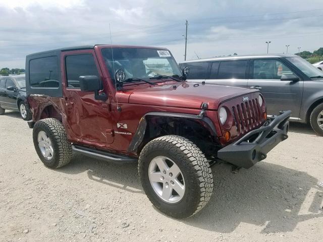 1J4FA24197L196576 - 2007 JEEP WRANGLER X BURGUNDY photo 1