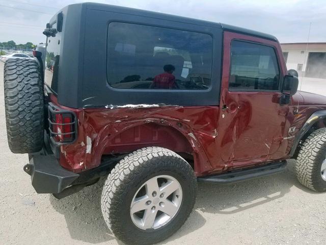 1J4FA24197L196576 - 2007 JEEP WRANGLER X BURGUNDY photo 9