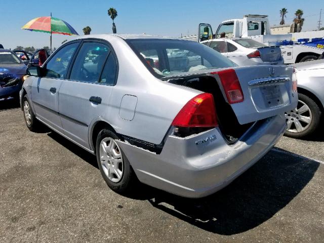 2HGES16122H554095 - 2002 HONDA CIVIC DX SILVER photo 3