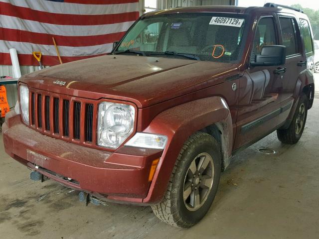 1J8GN28K18W253363 - 2008 JEEP LIBERTY SP RED photo 2