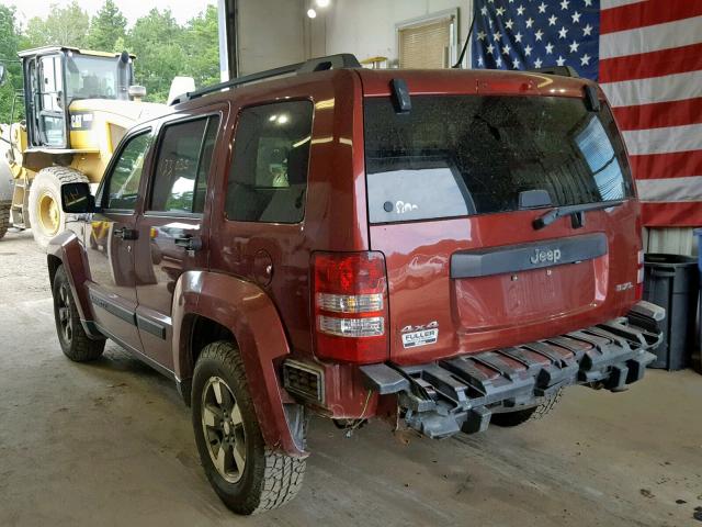 1J8GN28K18W253363 - 2008 JEEP LIBERTY SP RED photo 3