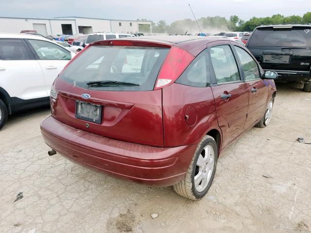 1FAHP37N87W238399 - 2007 FORD FOCUS ZX5 RED photo 4