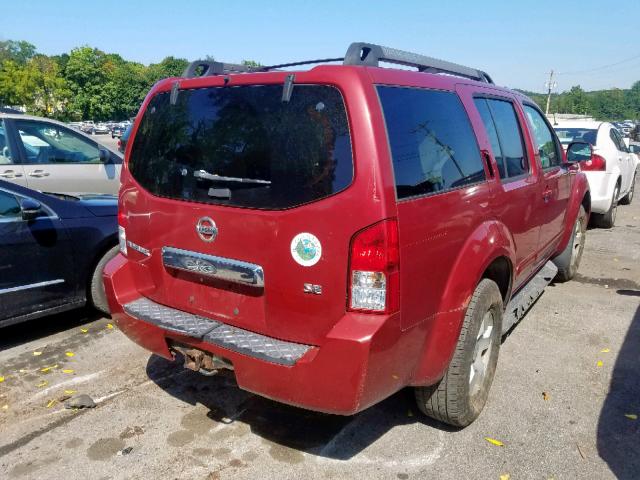 5N1AR18W35C731824 - 2005 NISSAN PATHFINDER RED photo 4