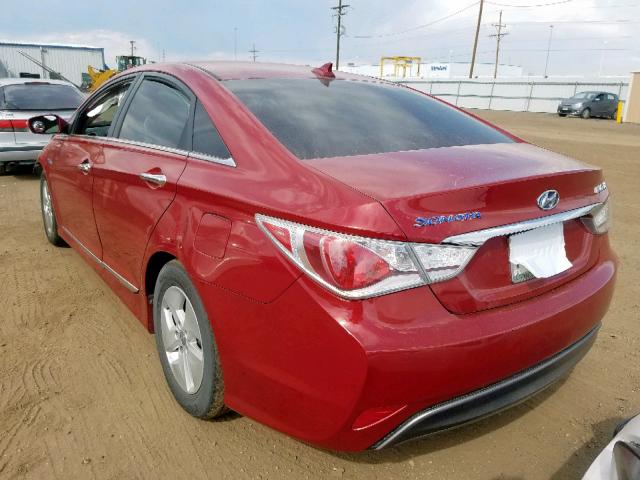 KMHEC4A41CA058635 - 2012 HYUNDAI SONATA HYB RED photo 3