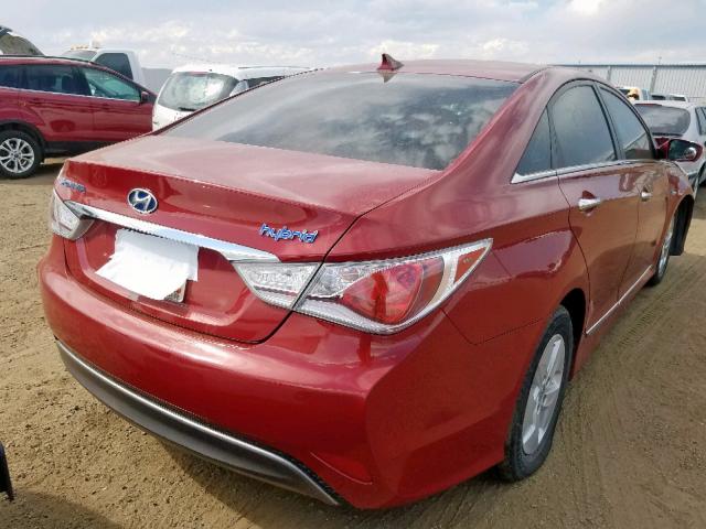 KMHEC4A41CA058635 - 2012 HYUNDAI SONATA HYB RED photo 4