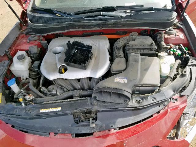 KMHEC4A41CA058635 - 2012 HYUNDAI SONATA HYB RED photo 7