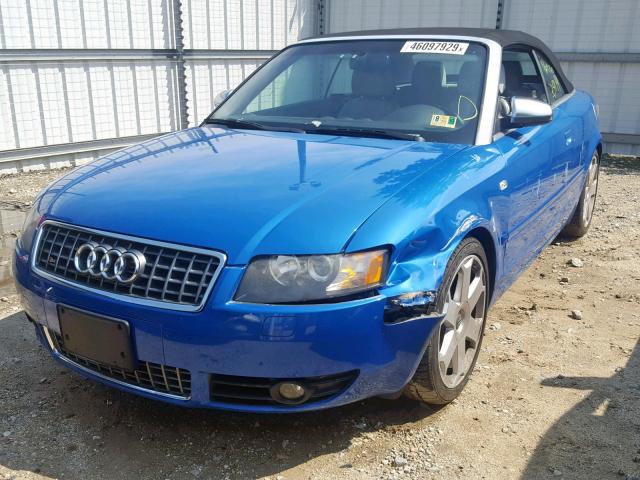 WUARL48H75K900439 - 2005 AUDI S4 QUATTRO BLUE photo 2