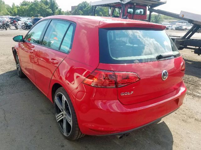 3VWRA7AU6FM061998 - 2015 VOLKSWAGEN GOLF TDI RED photo 3