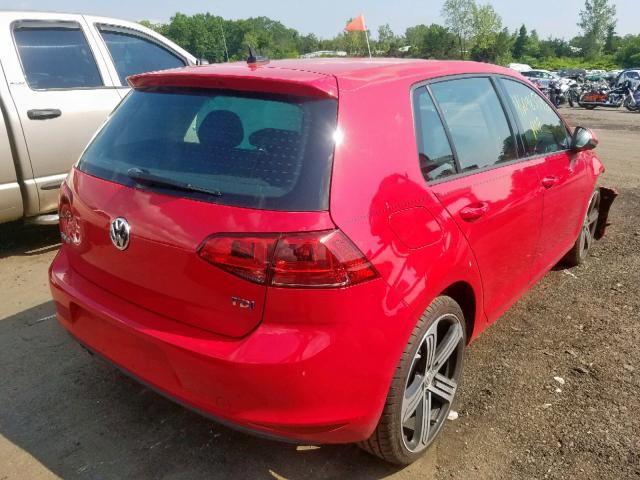 3VWRA7AU6FM061998 - 2015 VOLKSWAGEN GOLF TDI RED photo 4