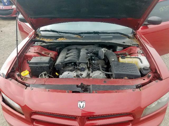 2B3KA43G28H316904 - 2008 DODGE CHARGER RED photo 7