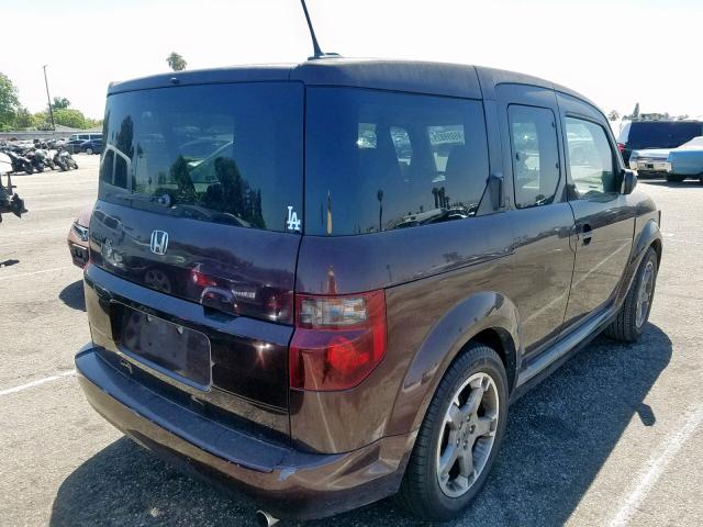 5J6YH18958L003100 - 2008 HONDA ELEMENT SC BURGUNDY photo 4