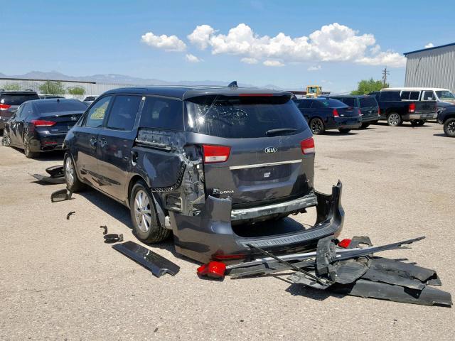 KNDMB5C18F6059784 - 2015 KIA SEDONA LX GRAY photo 3