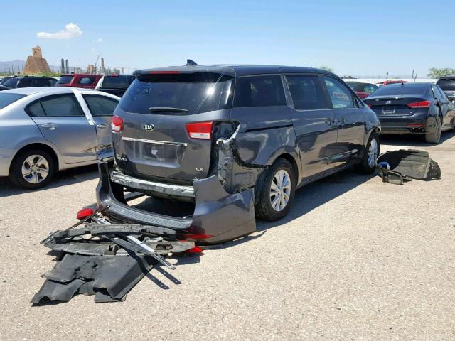 KNDMB5C18F6059784 - 2015 KIA SEDONA LX GRAY photo 4