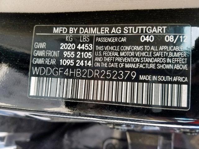 WDDGF4HB2DR252379 - 2013 MERCEDES-BENZ C 250 BLACK photo 10