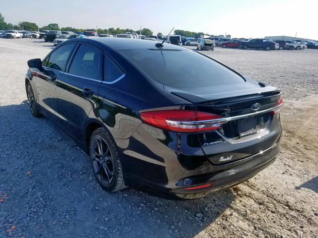 3FA6P0G73JR244810 - 2018 FORD FUSION S BLACK photo 3