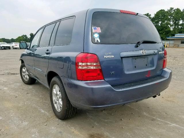 JTEGF21A720052076 - 2002 TOYOTA HIGHLANDER BLUE photo 3