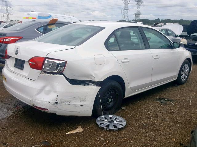 3VW2K7AJ1DM310225 - 2013 VOLKSWAGEN JETTA BASE WHITE photo 4