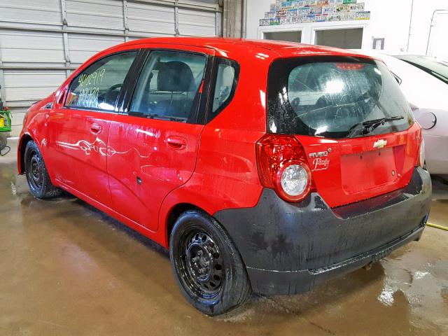 KL1TD66E29B632997 - 2009 CHEVROLET AVEO LS RED photo 3