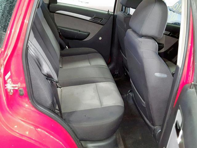 KL1TD66E29B632997 - 2009 CHEVROLET AVEO LS RED photo 6