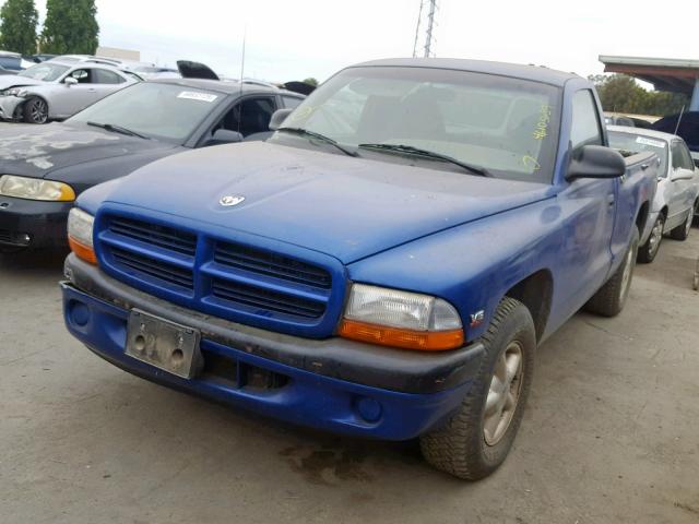 1B7FL26X8WS662942 - 1998 DODGE DAKOTA BLUE photo 2