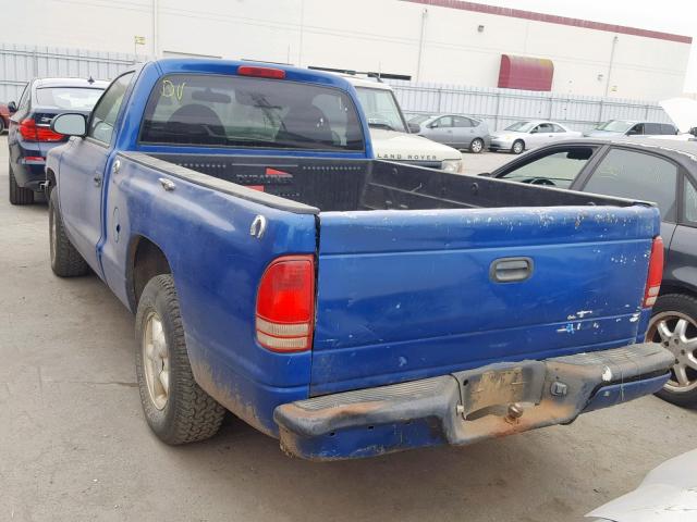 1B7FL26X8WS662942 - 1998 DODGE DAKOTA BLUE photo 3