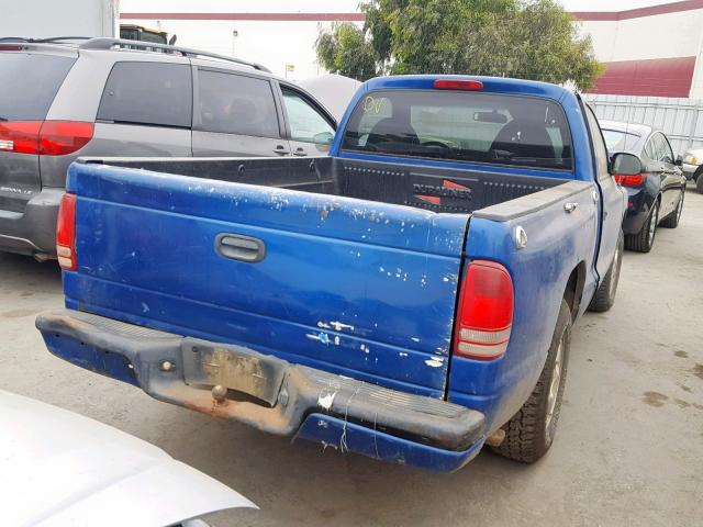 1B7FL26X8WS662942 - 1998 DODGE DAKOTA BLUE photo 4