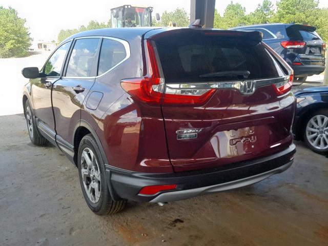 2HKRW1H81JH522694 - 2018 HONDA CR-V EXL BURGUNDY photo 3