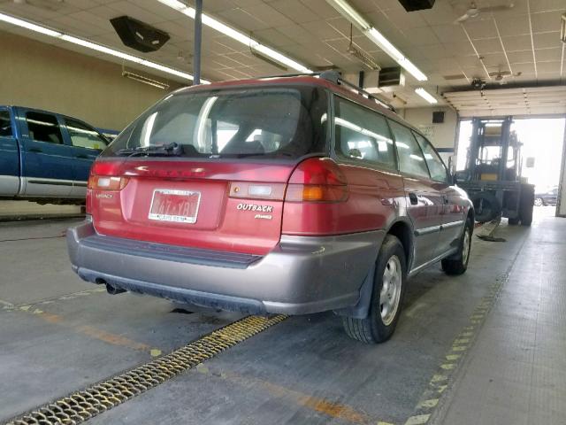 4S3BG6850V7601673 - 1997 SUBARU LEGACY OUT RED photo 4