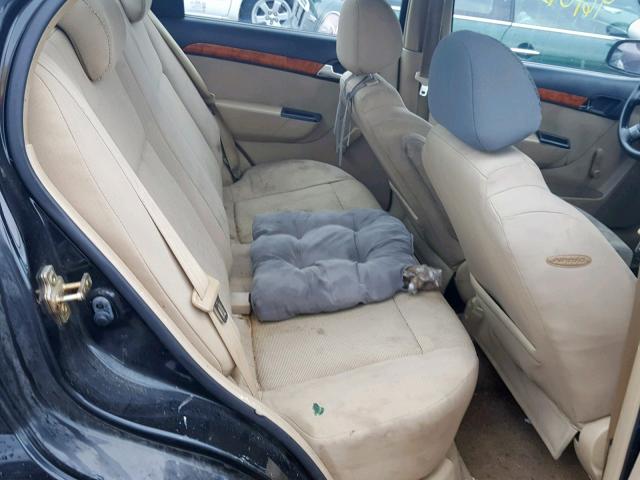 KL1TD56697B047074 - 2007 CHEVROLET AVEO BASE Қара фото 6
