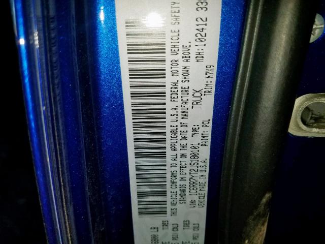 1C6RR7YT2JS180101 - 2018 RAM 1500 REBEL ლურჯი ფოტო 10