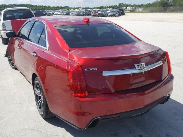 1G6AU5S80H0169250 - 2017 CADILLAC CTS VSPORT RED photo 3