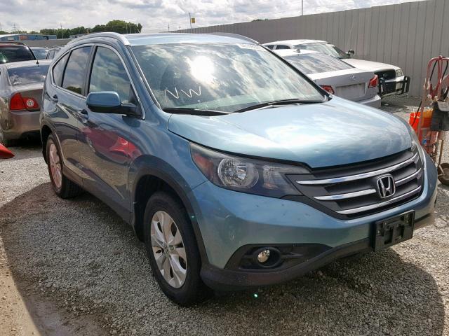 5J6RM4H77EL102139 - 2014 HONDA CR-V EXL BLUE photo 1