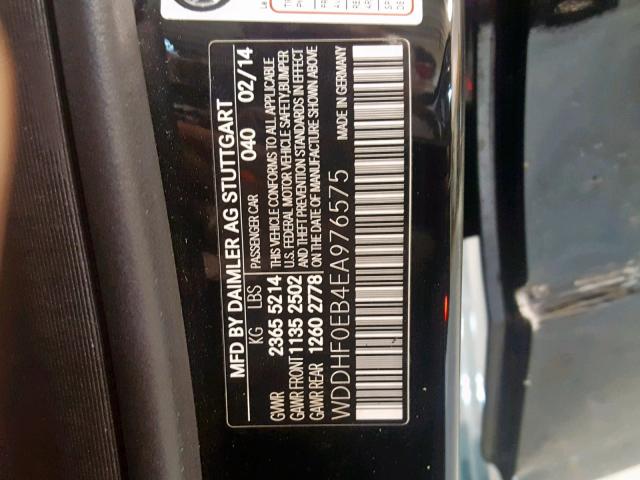 WDDHF0EB4EA976575 - 2014 MERCEDES-BENZ E 250 BLUE BLACK photo 10