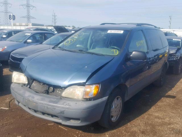 4T3ZF13C22U417040 - 2002 TOYOTA SIENNA LE BLUE photo 2