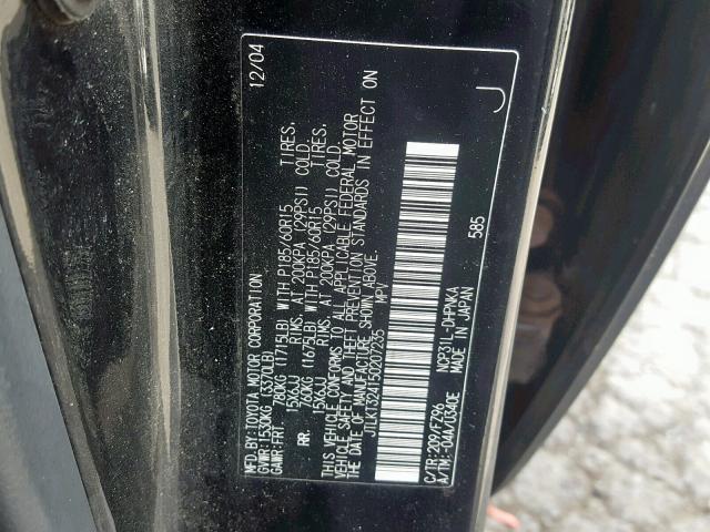 JTLKT324150207235 - 2005 TOYOTA SCION XB 黑色 照片 10