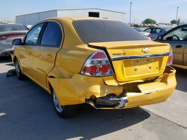 KL1TD5DE1AB128412 - 2010 CHEVROLET AVEO LS YELLOW photo 3