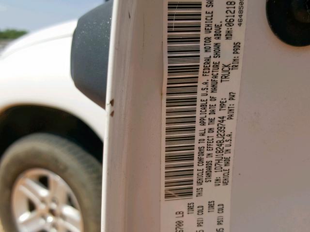 1D7HU18248J239744 - 2008 DODGE RAM 1500 S WHITE photo 10