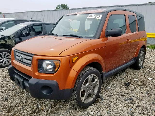 5J6YH28777L016367 - 2007 HONDA ELEMENT EX ORANGE photo 2