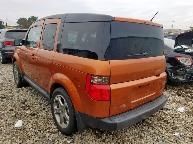 5J6YH28777L016367 - 2007 HONDA ELEMENT EX ORANGE photo 3