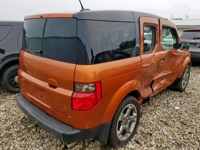 5J6YH28777L016367 - 2007 HONDA ELEMENT EX ORANGE photo 4