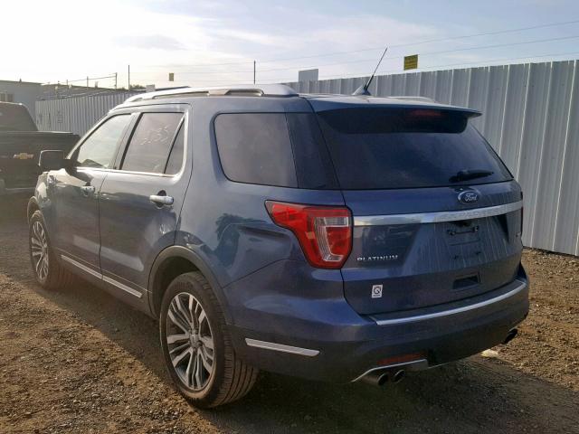 1FM5K8HT7JGB65285 - 2018 FORD EXPLORER P BLUE photo 3