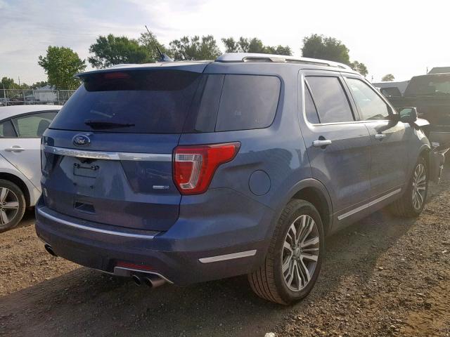 1FM5K8HT7JGB65285 - 2018 FORD EXPLORER P BLUE photo 4