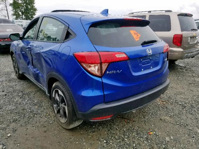 3CZRU6H52JM715563 - 2018 HONDA HR-V EX BLUE photo 3