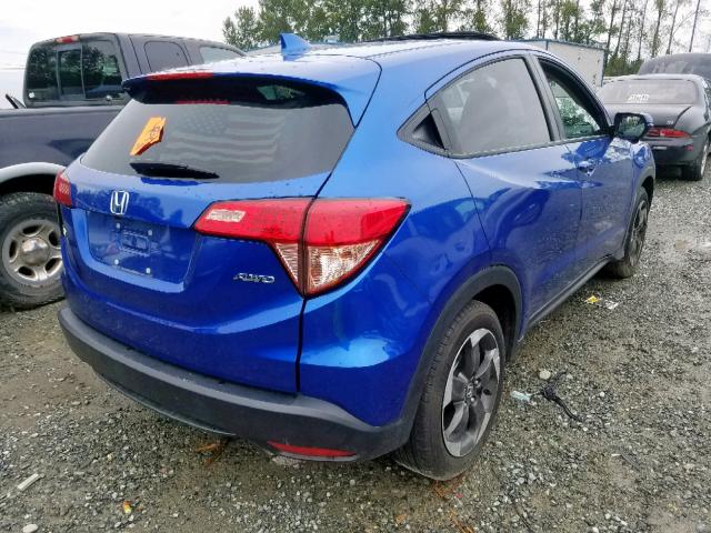 3CZRU6H52JM715563 - 2018 HONDA HR-V EX BLUE photo 4