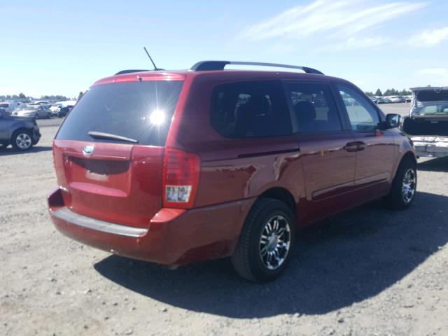 KNDMG4C70C6497517 - 2012 KIA SEDONA LX RED photo 4