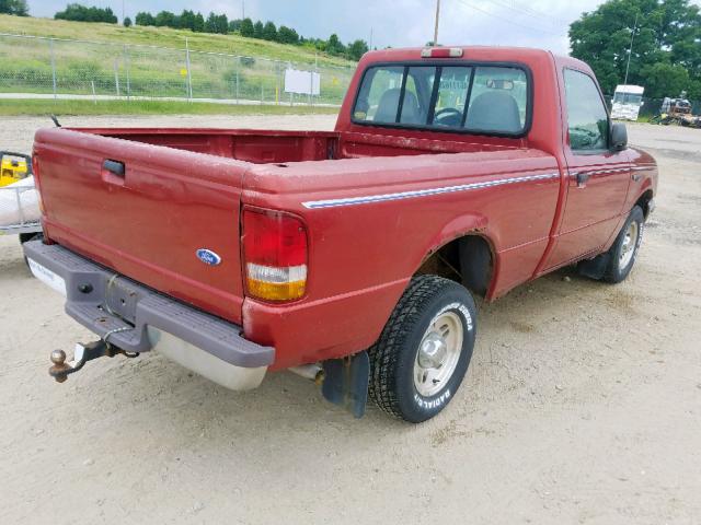 1FTCR10A5VUA09035 - 1997 FORD RANGER RED photo 4